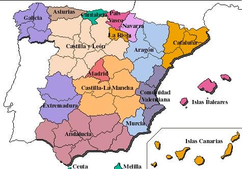 Comunidades Aut Nomas De Espa A Sobre Espa A