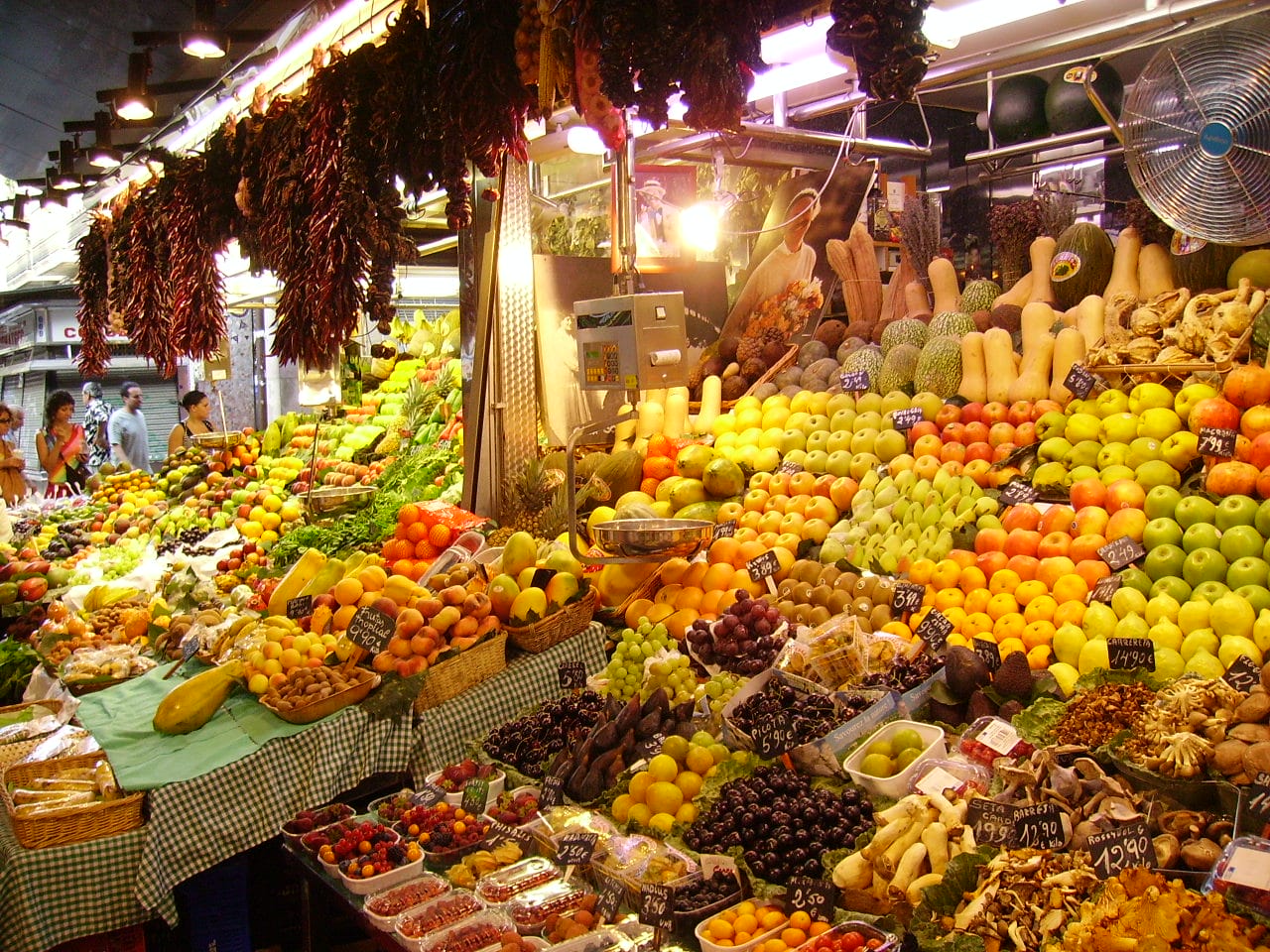 El Mercado de la Boquería en Barcelona