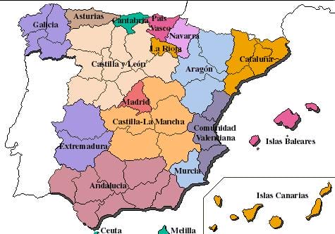 Alentar El extraño carpintero Ciudades y Comunidades Autónomas en España : Sobre España