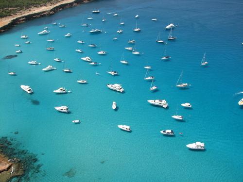Vista aérea de una cala en Formentera