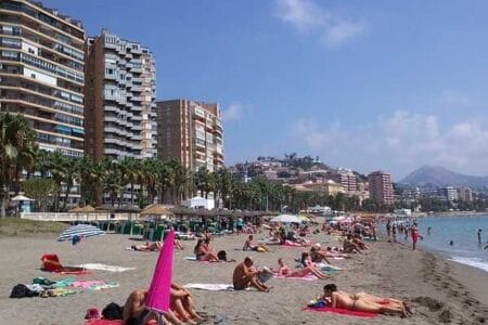 La playa de la Malagueta, en Málaga